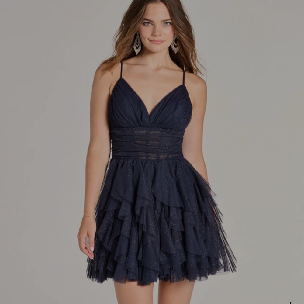 Windsor Navy Blue Layered Dress - Picture 4 of 4